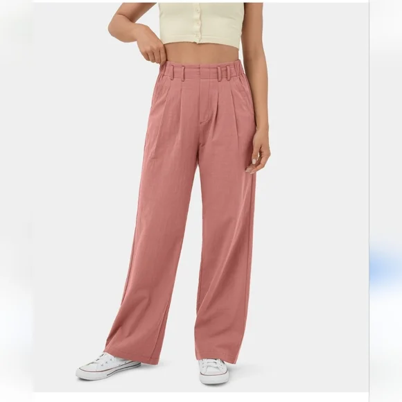 Halara High Waisted Side Pocket 'Linen' trousers Sz S Regular - Picture 1 of 8